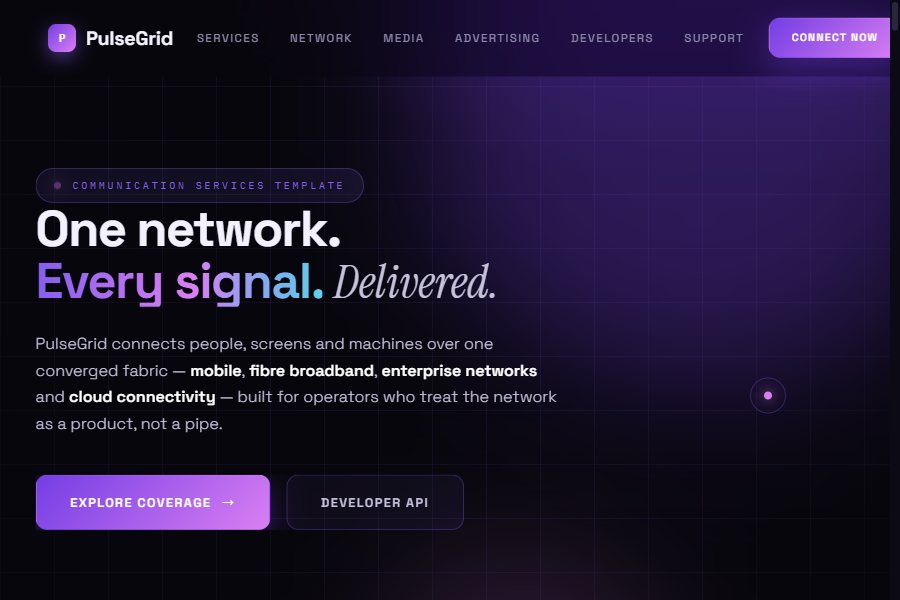 Communication Services template preview