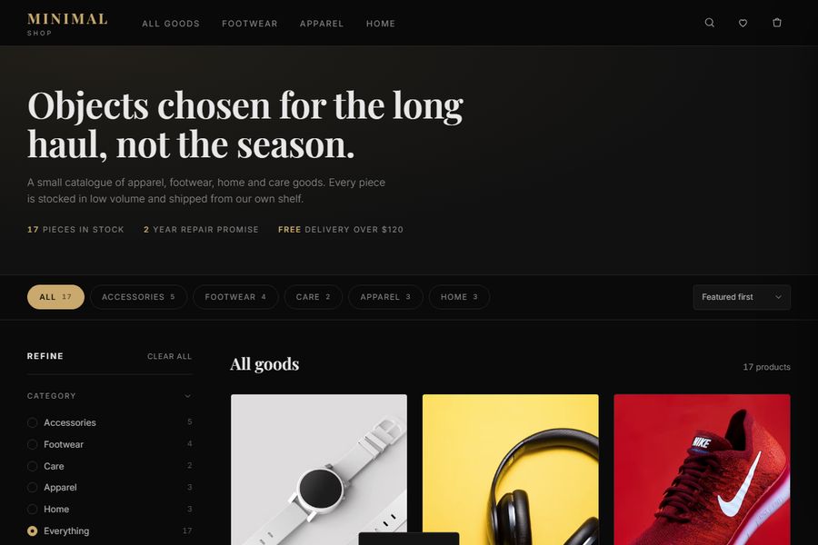 minimal-shop preview
