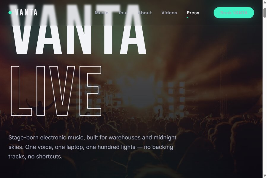 Music & Artists template preview