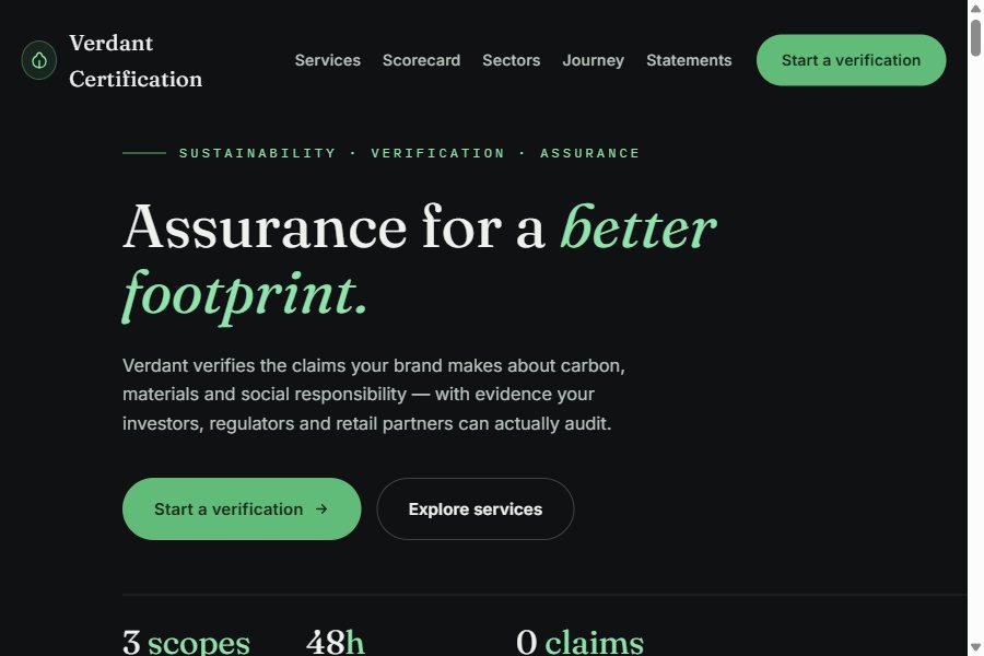 Verdant Certification preview